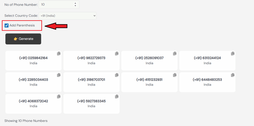 Add Parentheses Formatting